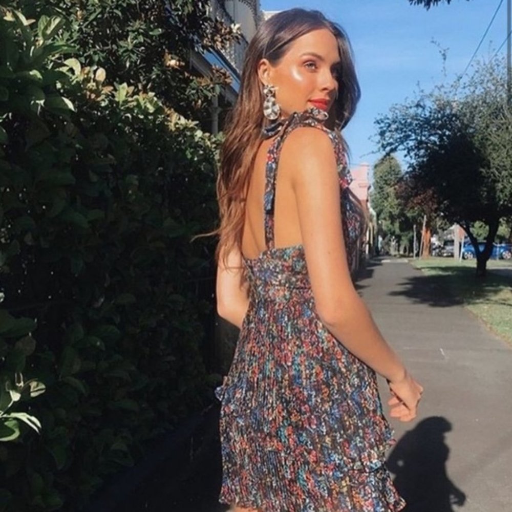 La Maison Talulah Floral Pleated Mini Dress NWOT